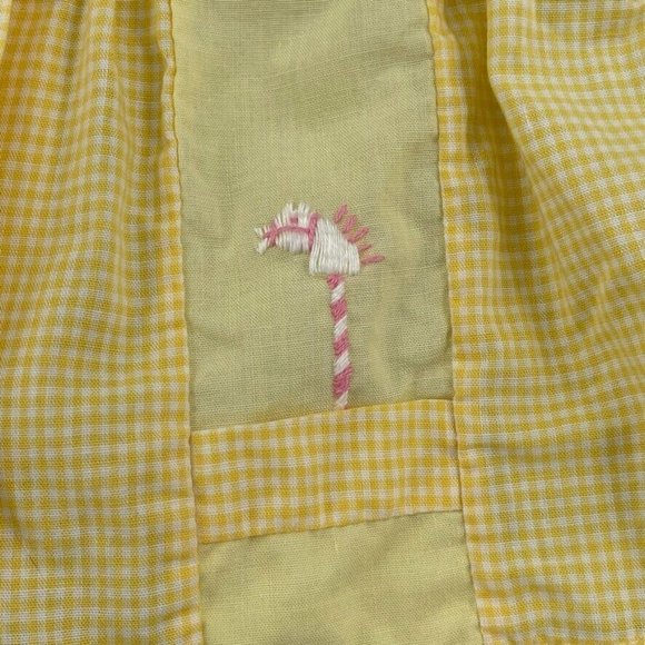 Unbranded Shirts & Tops Vintage Baby Girl Top Yellow White Gingham